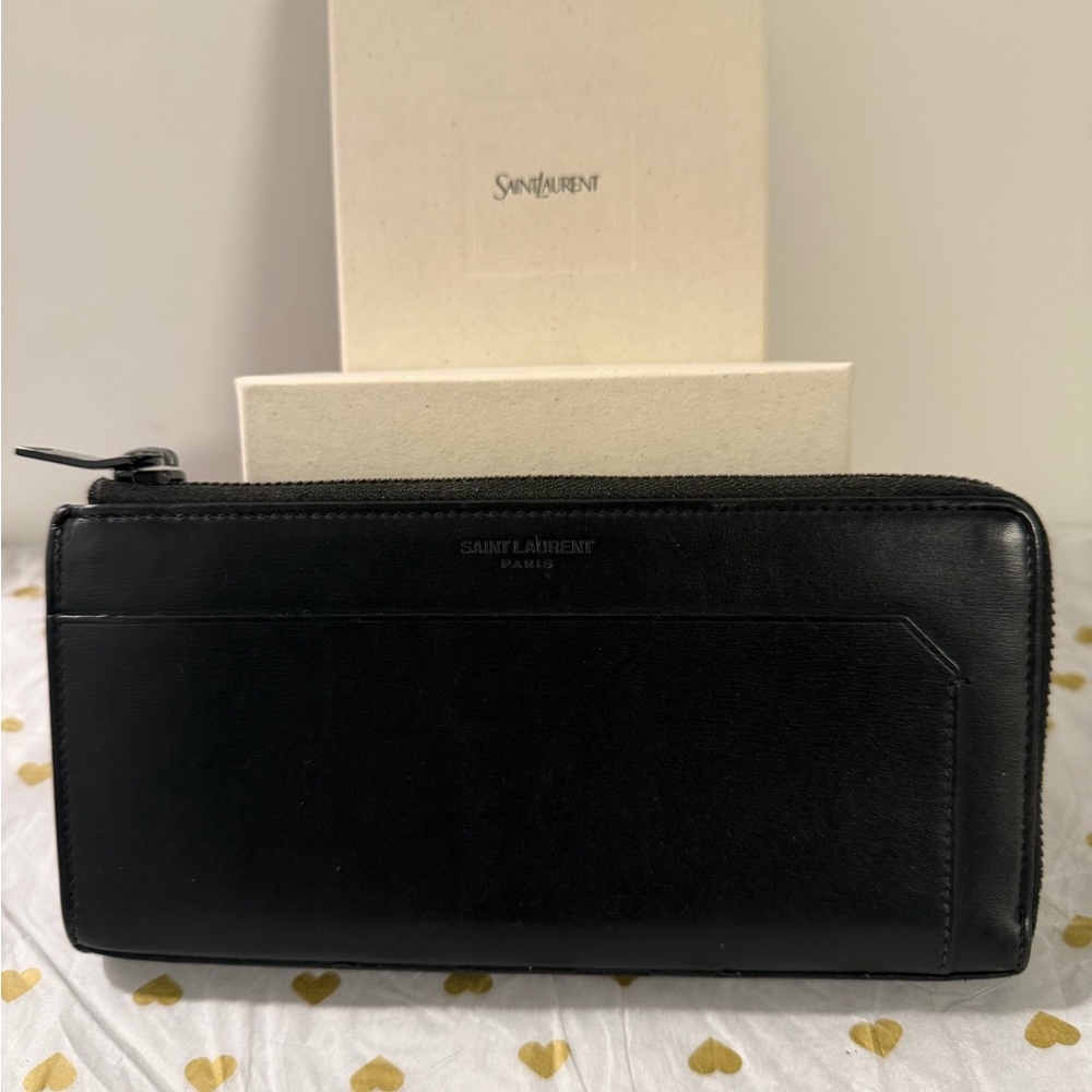 Saint Laurent Classic Black Zip Wallet